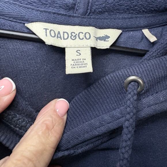 Toad&Co Hemp Daybreaker Hooded Dress Navy Small Cozy Fall Cabincore Boho - Picture 5 of 8